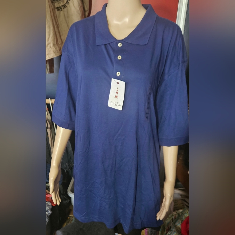 NWT North Hudson Dark blue polo shirt sz XL